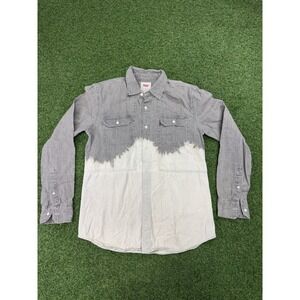 Levi's Men's Denim Shirt Small Multicolor Bleach Dip Patch Pockets Every Wear